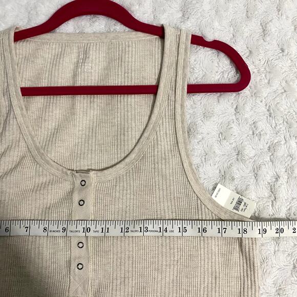 NEW Aerie Cream Waffle Knit Harley Soft Basic Loungewear Tank Top XXL - Picture 7 of 7